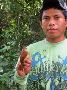 Gato with a recently banded bird at BFREE.