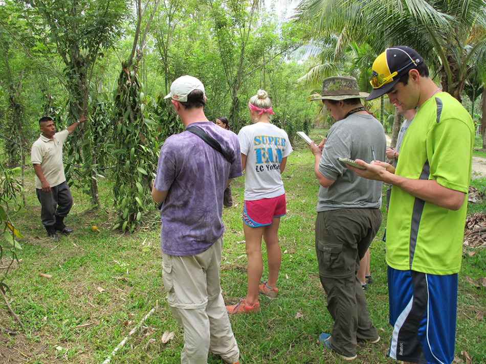 Lakeland students during their tour of the spice farm.