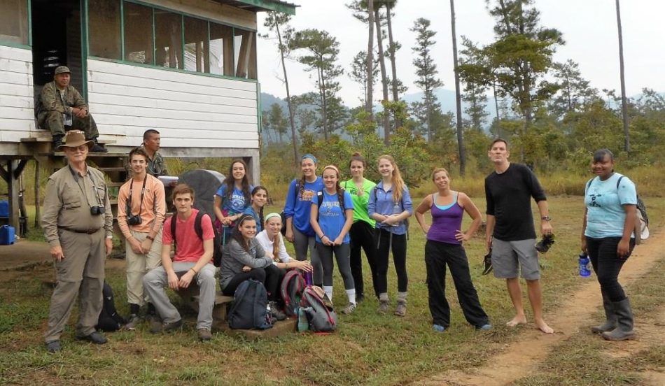 Canterbury High School taking a break on their hike out. Pic provided by Roger McDaniel